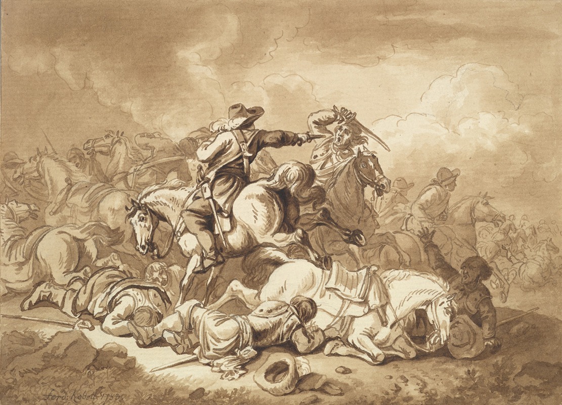 A Battle Scene by Фердинанд Кобелл, 1783 — digital art print download