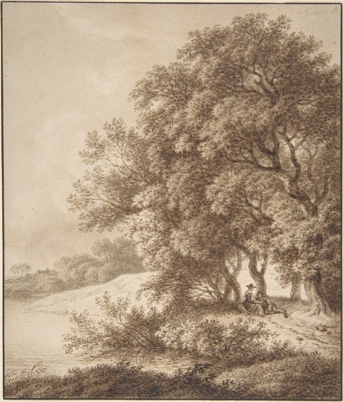 Landscape with Lovers by Фердинанд Кобелл — digital art print download