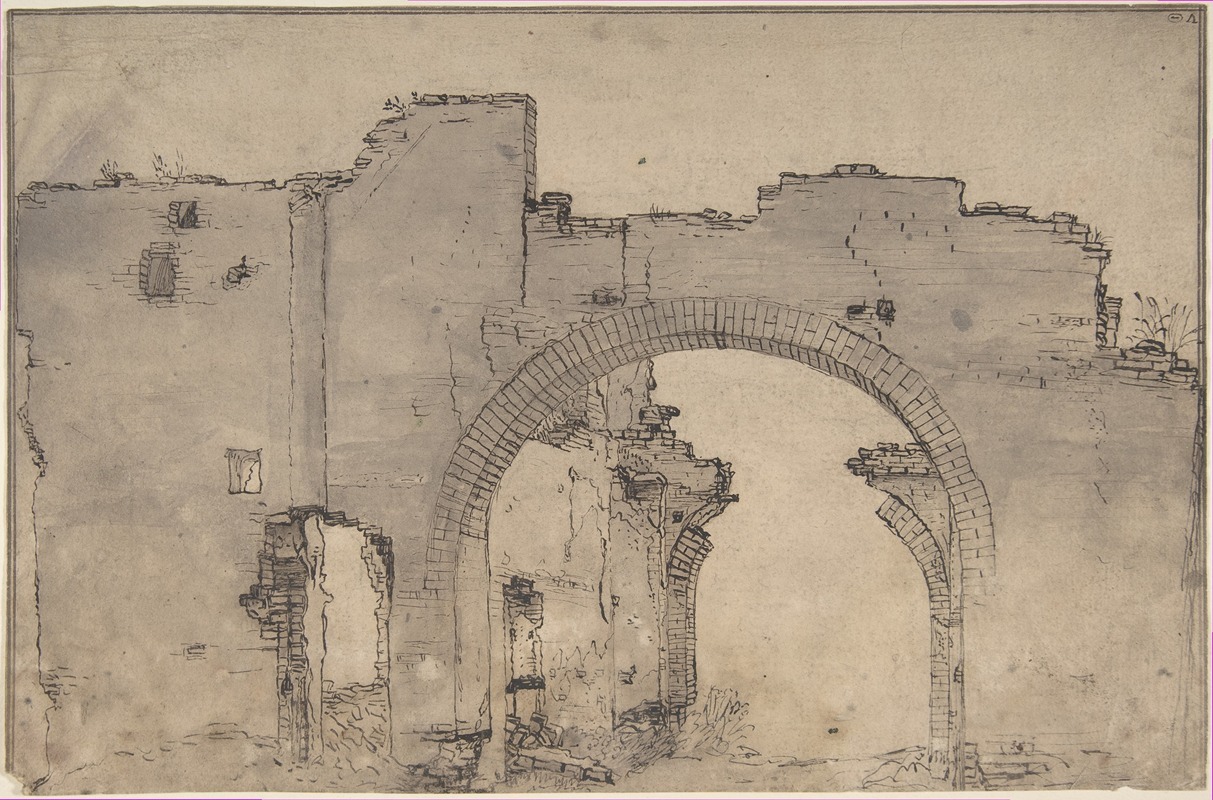 Study of Ruins by Filippo Napoletano, 1548–1608 — digital art print download