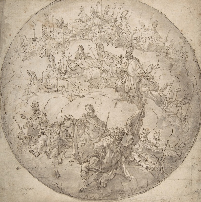 Kings, Bishops and Popes; design for ceiling by Франческо де Мура, 1696–1782 — digital art print download