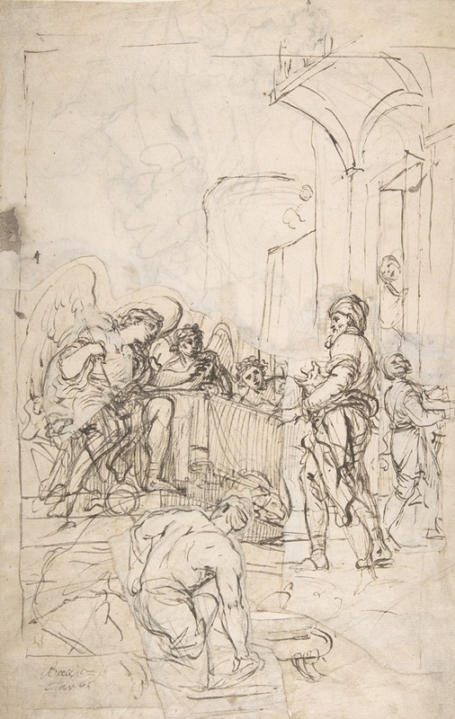 Abraham Entertaining the Three Angels by Francesco La Marra — digital art print download