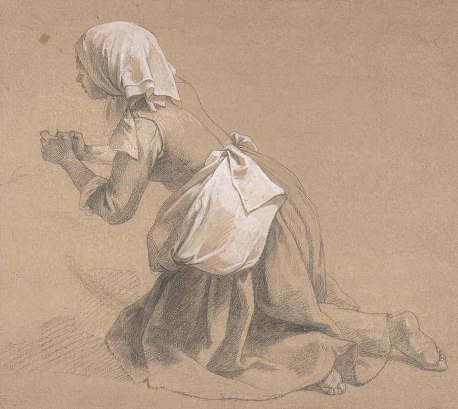 Kneeling Milkmaid by Франческо Лондоньо — digital art print download