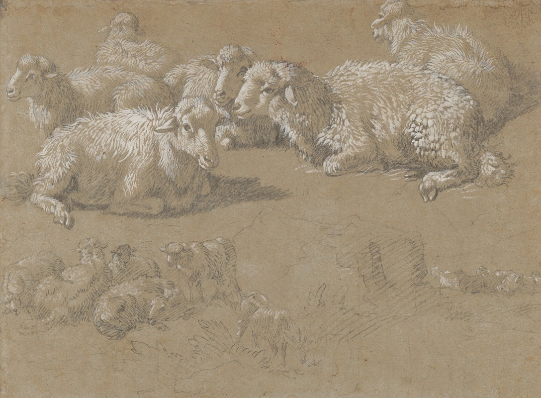 Reclining Sheep in a Landscape by Франческо Лондоньо — digital art print download