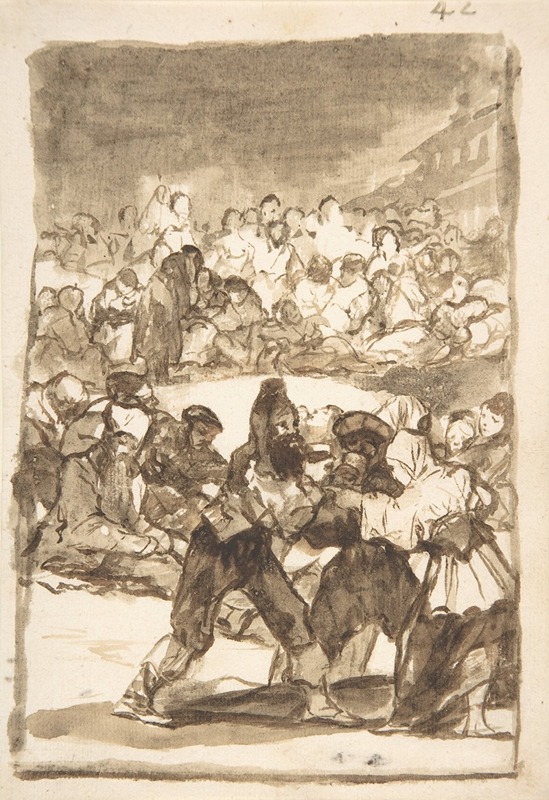 A crowd forming a circle by Франсиско де Гойя — digital art print download