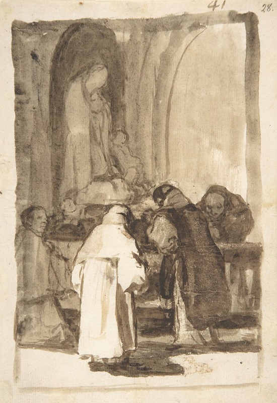 Figures inside a church by Francisco de Goya — digital art print download
