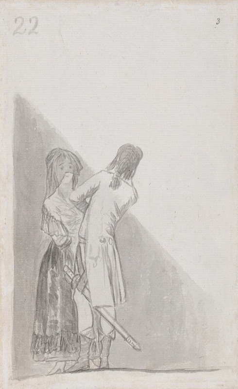 Maja and an officer by Франсиско де Гойя, 1795–1797 — digital art print download