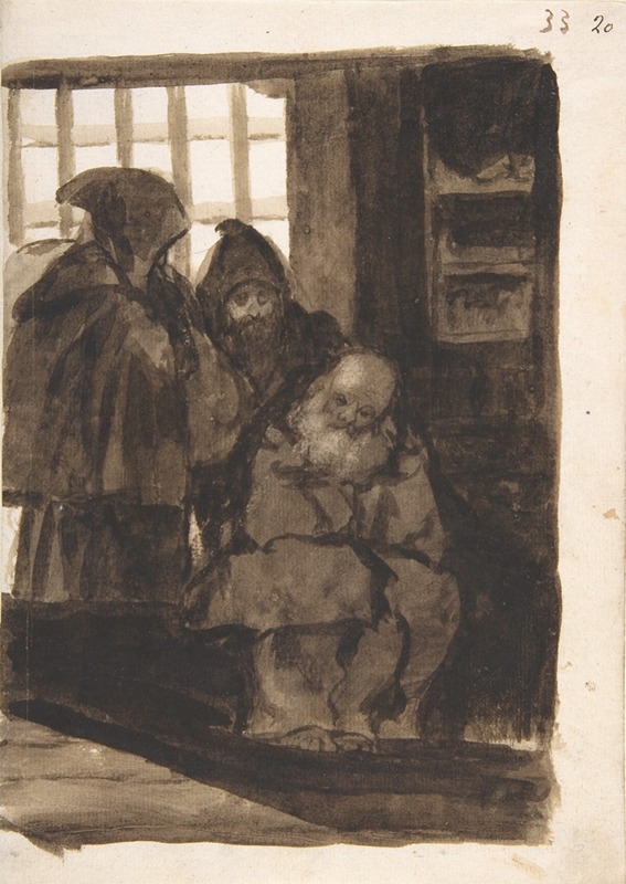 Monks in an interior by Francisco de Goya — digital art print download