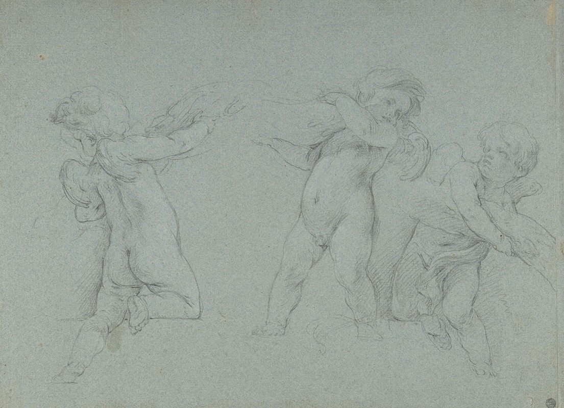 Putti Supporting a Garland by François Lemoyne — digital art print download