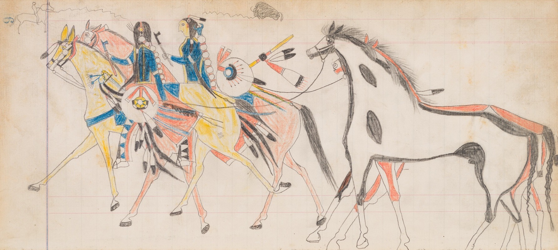 Two Riders Leading Horses by Frank Henderson — digital art print download