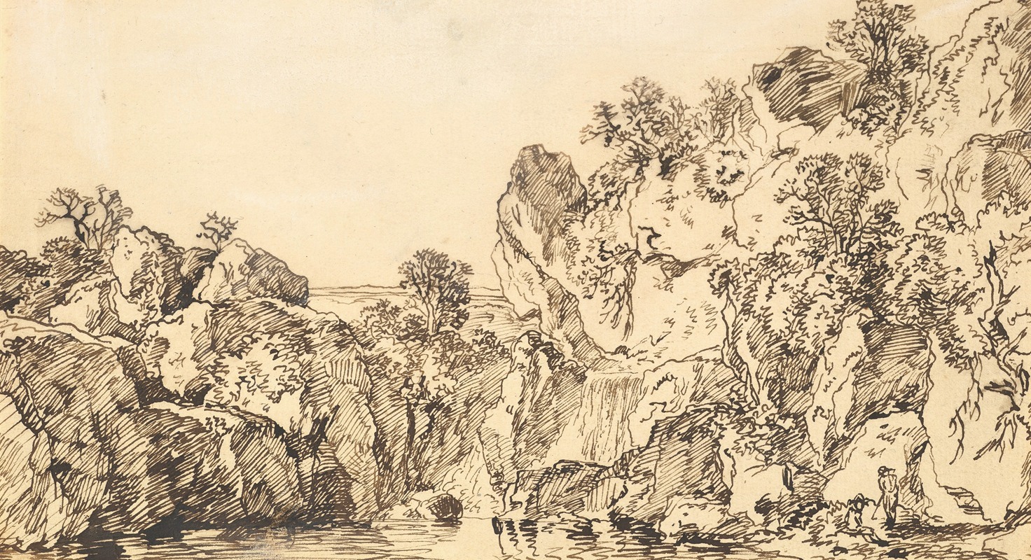 Rocky Landscape with a Lake by Франц Кобелл, 1749–1822 — digital art print download