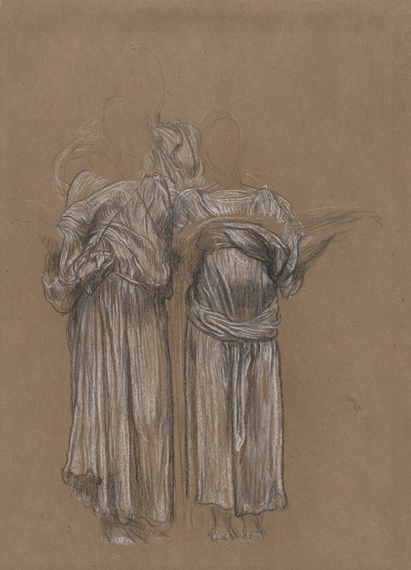Study of Three Standing Draped Female Figures for 'Music' — Frederic Leighton