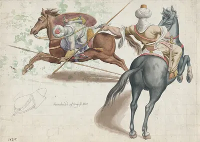 Fighting Horsemen by Фридрих фон Оливье, 1818 — digital art print download