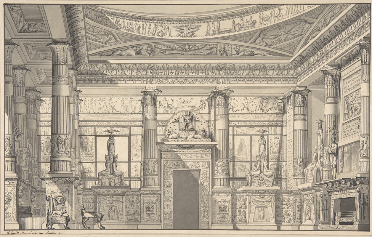 Design for an Egyptian-style Interior by Gaetano Landi, 1810 — digital art print download