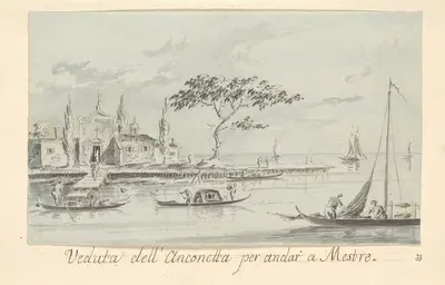 Остров Л'Анконетта, на пути в Местре, с церковью Ла Мадоннетта by Джакомо Гварди — digital art print download