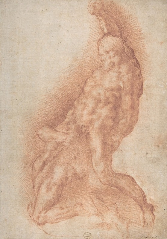 Samson Slaying the Philistine, after Michelangelo by Giovanni Battista Naldini — digital art print download
