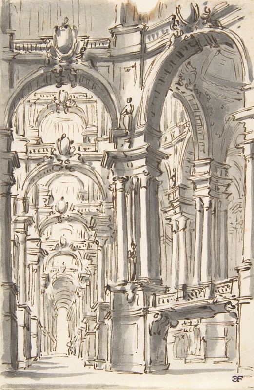 Design for a Stage Set by Giovanni Battista Natali III, 1698–1765 — digital art print download