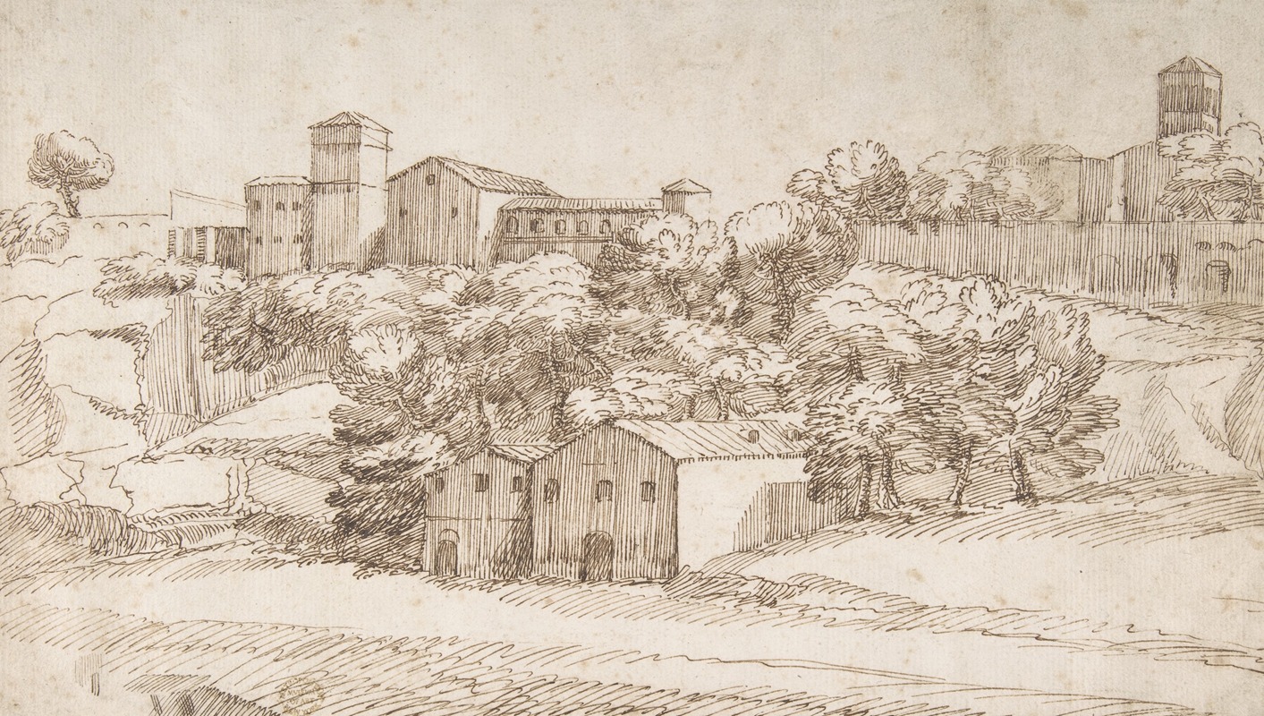 Landscape Study; Surburbs of Rome — Giovanni Francesco Grimaldi