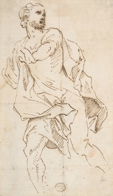 Male Figure Running by Giovanni Lanfranco, 1582–1647 — digital art print download