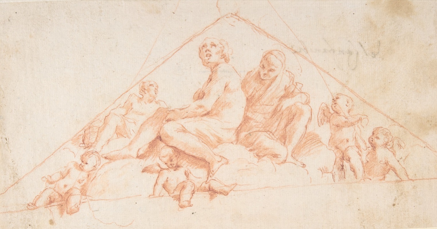 Seated Apostles and Putti by Giovanni Lanfranco — digital art print download