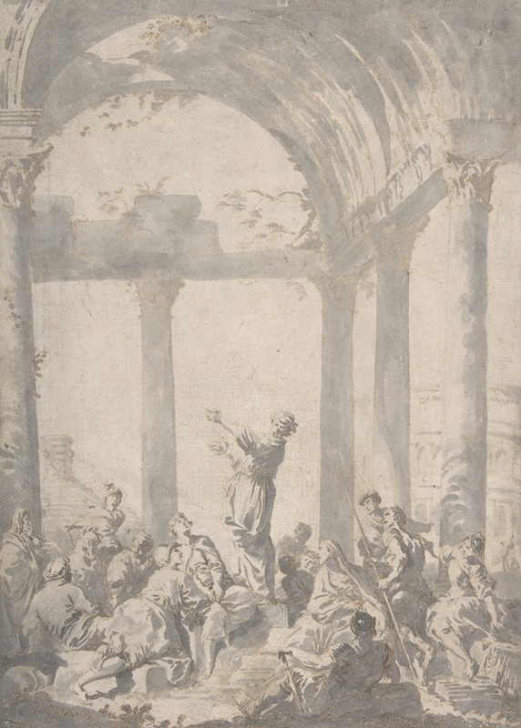 Saint Paul Preaching in Athens by Джованни Паоло Панино, 1733 — digital art print download