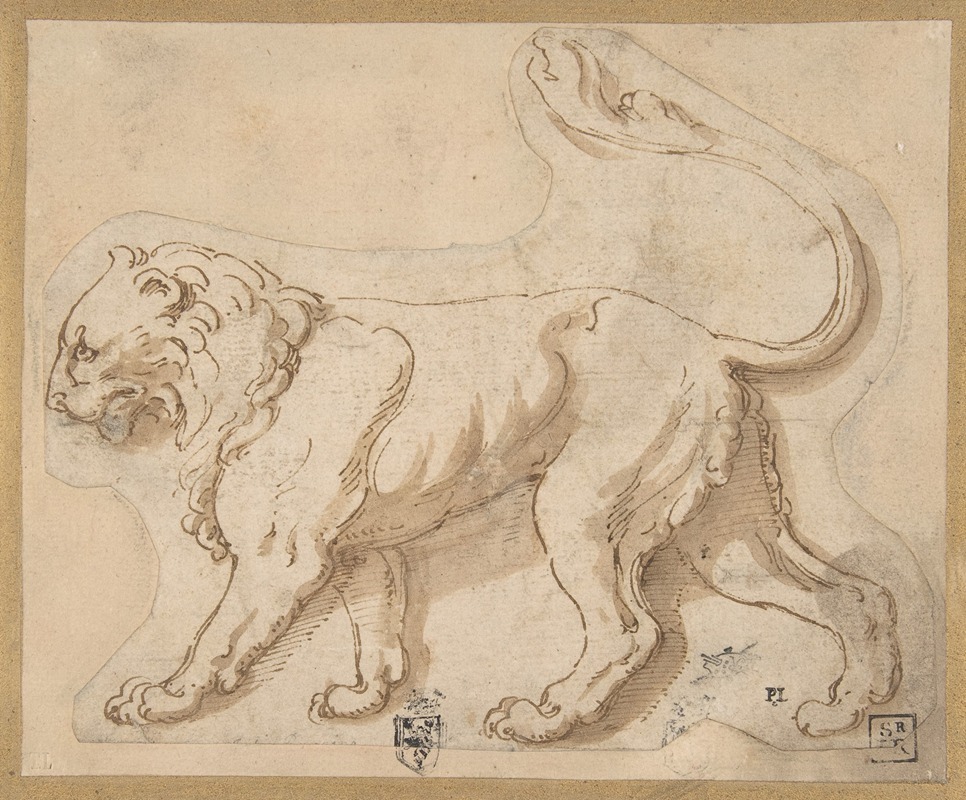 A Lion in Profile Facing to the Left — Giulio Romano