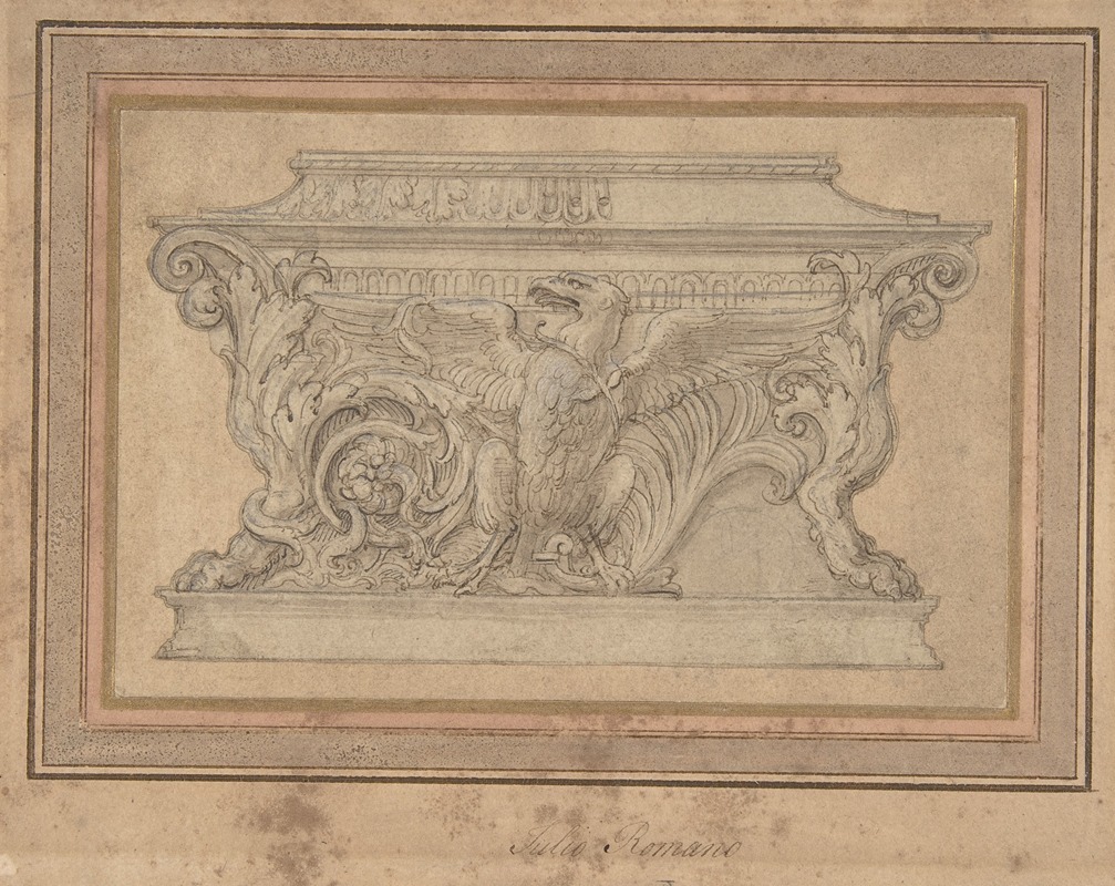 Design for a Casket with the Gonzaga Eagle by Джулио Романо — digital art print download