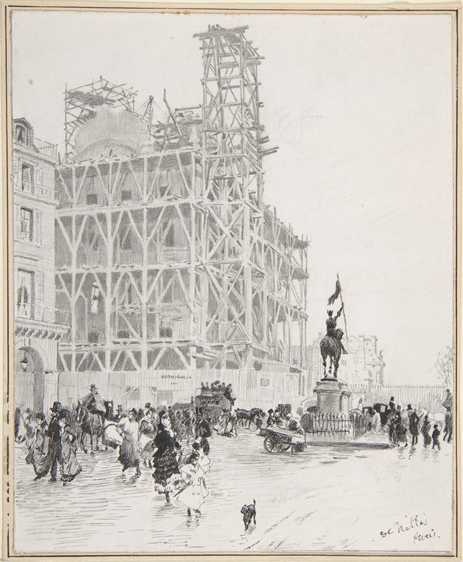 Place des Pyramides, Paris by Giuseppe De Nittis — digital art print download