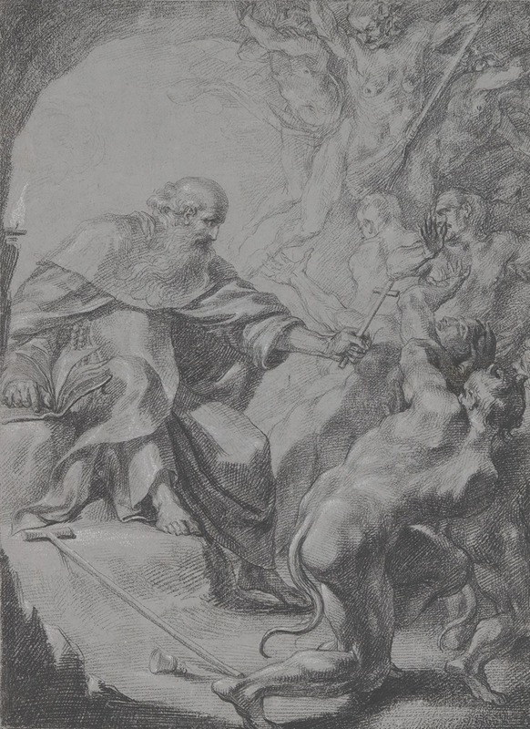 St. Anthony of Egypt Driving Away Devils by Grégoire Huret — digital art print download