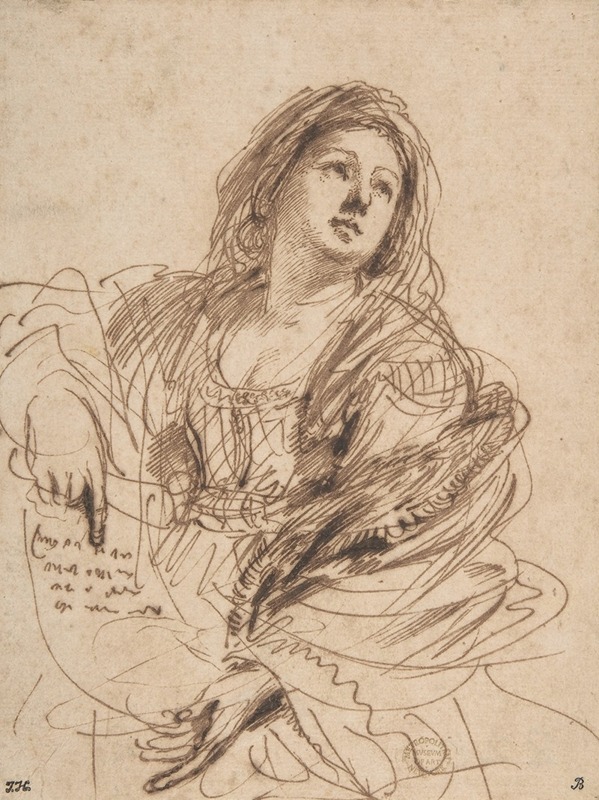 A Sibyl Holding a Scroll (Study for the Cimmerian Sibyl) — Гверчино