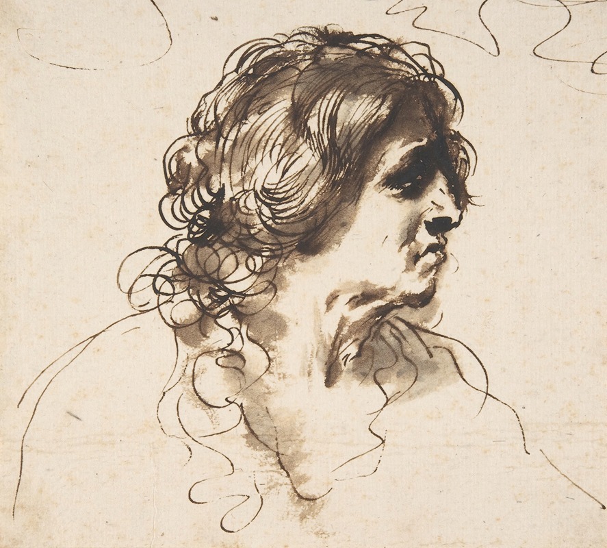 Bust of a Man Facing Right by Гверчино, 1591–1666 — digital art print download