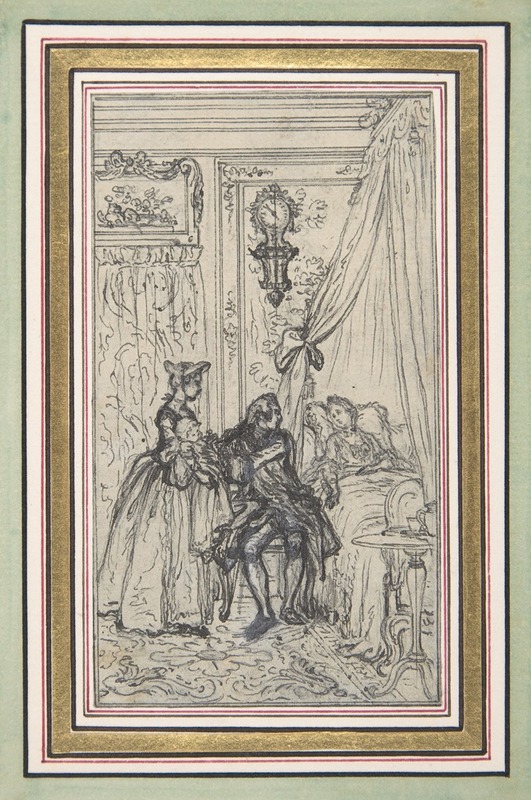Study for a frontispiece for 'Histoire de Miss Jenny' by Юбер-Франсуа Гравло — digital art print download