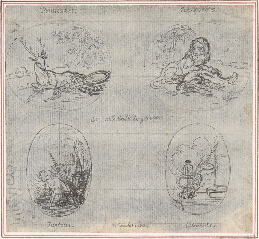 Four Small Allegories by Юбер-Франсуа Гравло — digital art print download