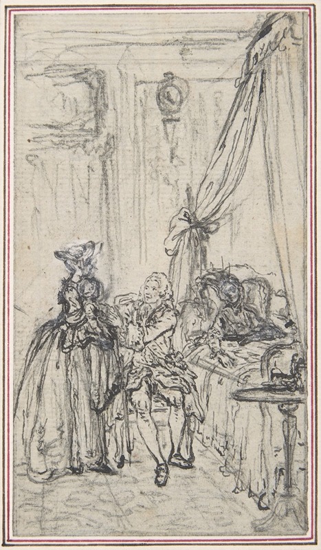 Study for a frontispiece for 'Histoire de Miss Jenny' by Юбер-Франсуа Гравло — digital art print download