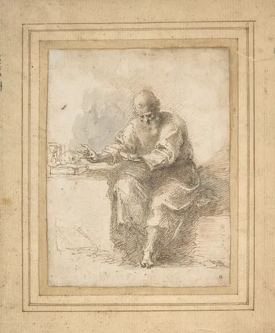St. Jerome Reading by Isaac Oliver — digital art print download