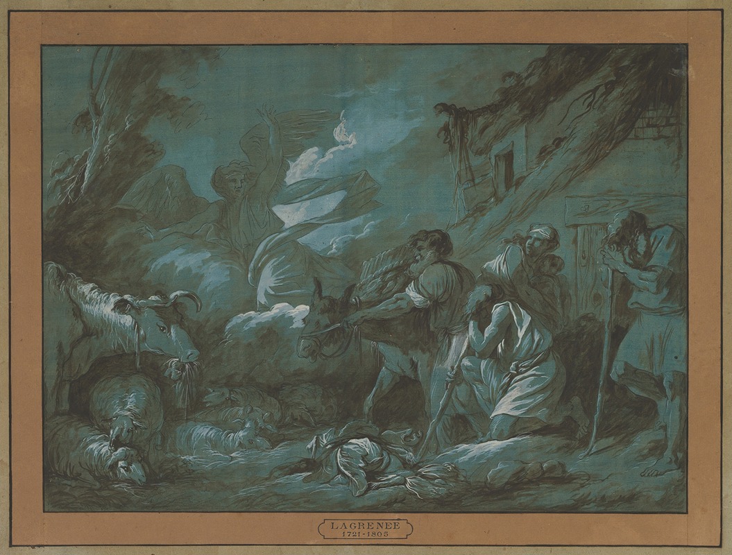 Annunciation to the Shepherds by Жан-Жак Лагрене, 1775 — digital art print download