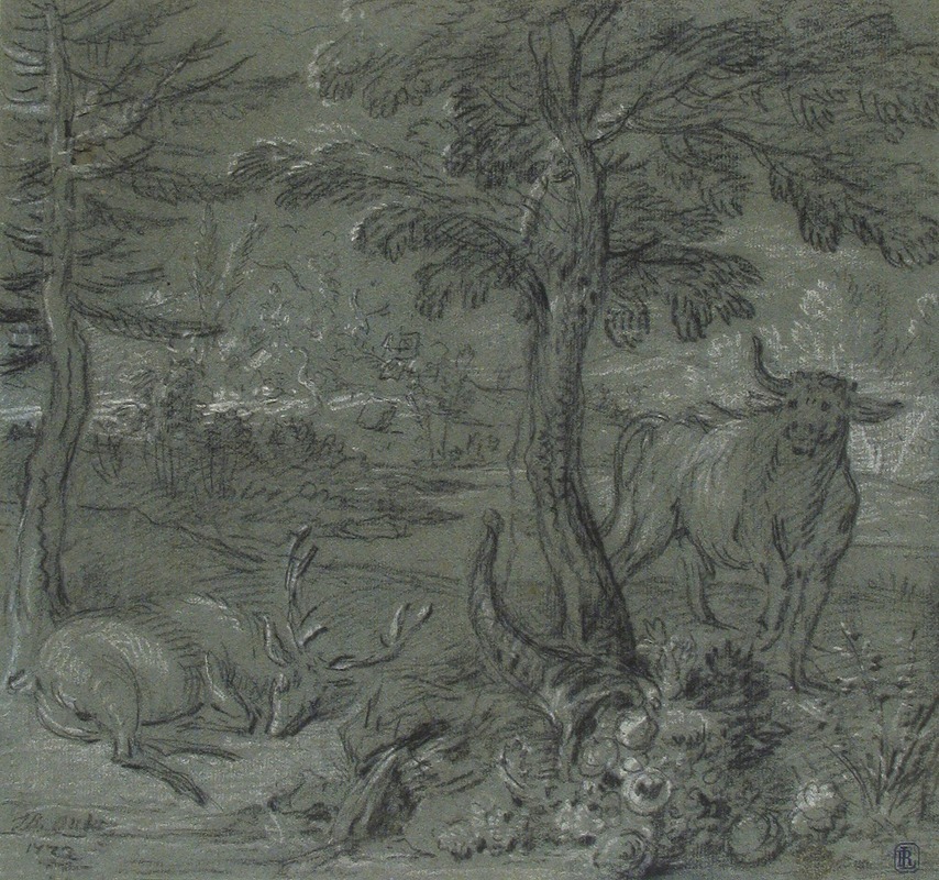 Acheloüs Transformed into a Bull by Жан-Батист Удри, 1732 — digital art print download