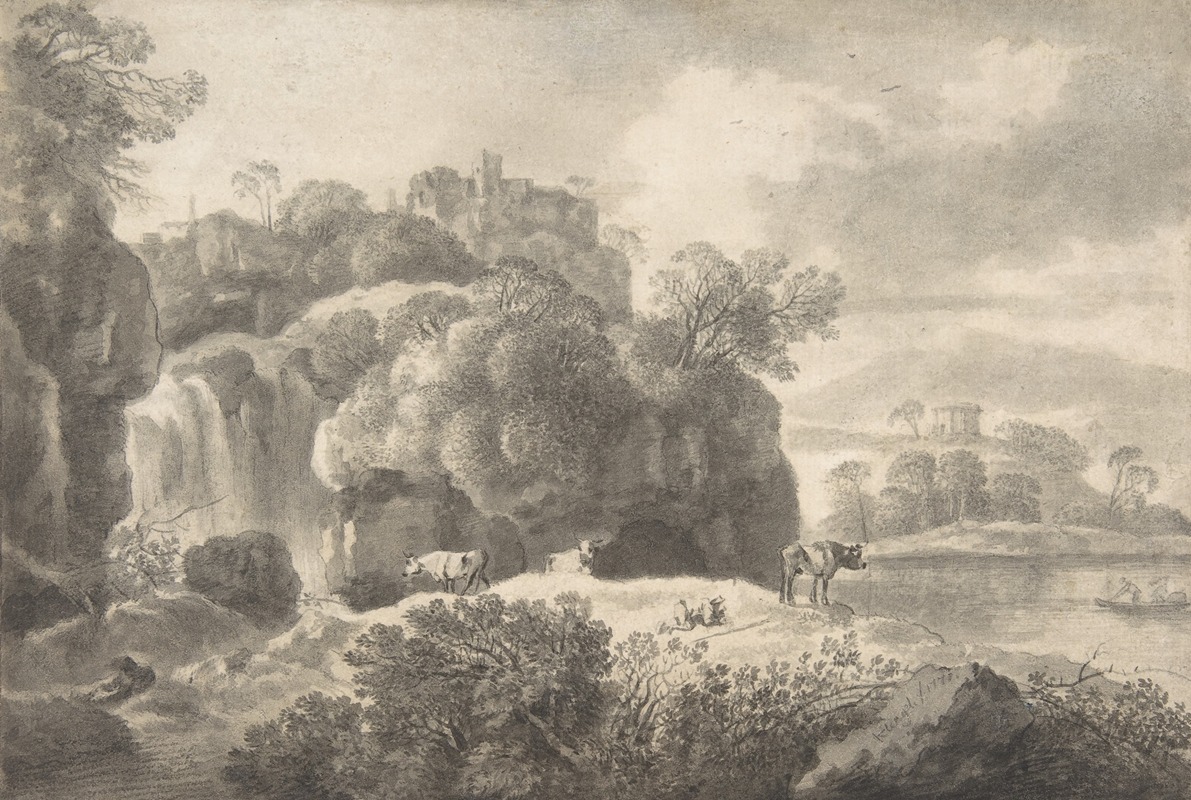 Ideal Landscape with a Shepherd and Cows by Иоганн Кристиан Кленгель, 1770–1824 — digital art print download
