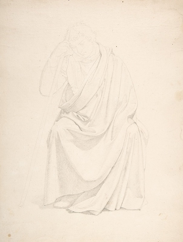 A Drapery Study of a Seated Man early — Johann Friedrich Overbeck