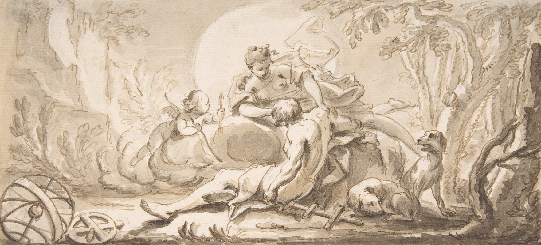 Diana and Endymion by Иоганн Генрих Келлер, 1700–1765 — digital art print download
