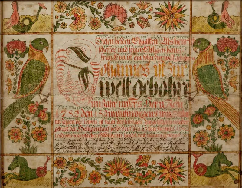 Свидетельство о рождении и крещении by Иоганн Генрих Отто, 1782 — digital art print download