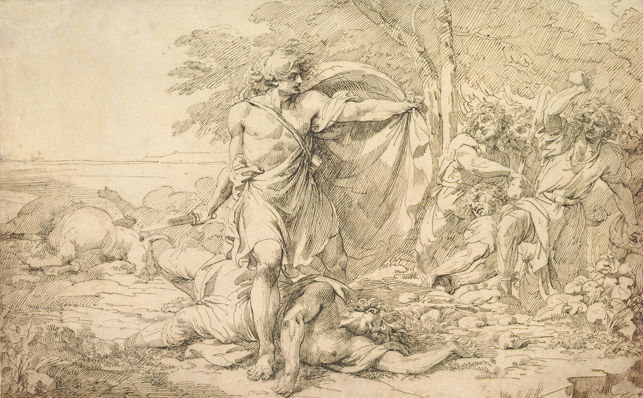 Classical Subject; Possibly the Aftermath of a Battle — John Hamilton Mortimer