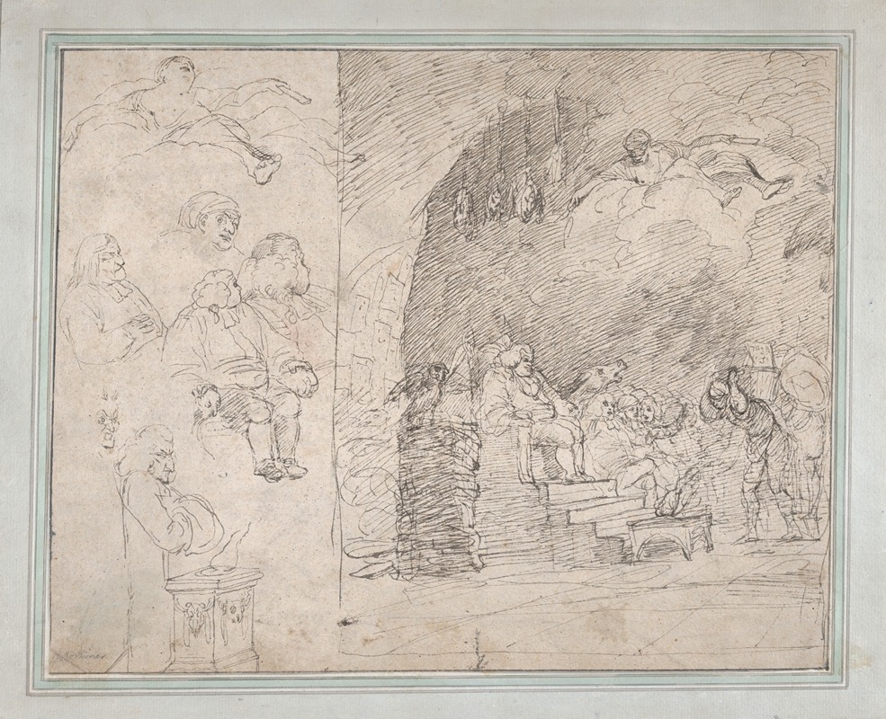 The Reviewers' Cave by Джон Гамильтон Мортимер, 1765 — digital art print download
