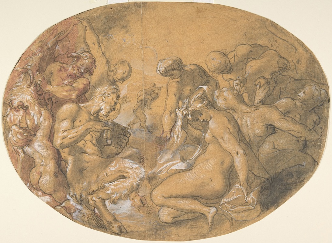 Satyrs and Nymphs by Иосиф Хайнц Старший — digital art print download