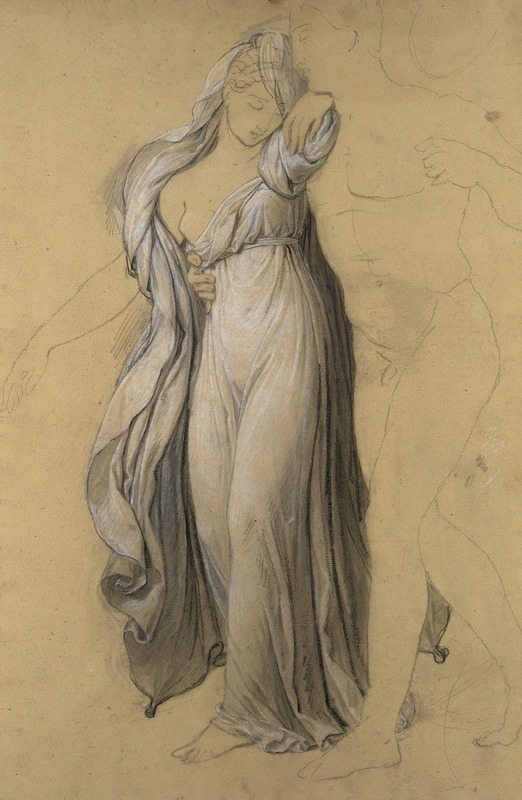 Drapery Study for 'Castor and Pollux Freeing Helen' — Joseph-Ferdinand Lancrenon