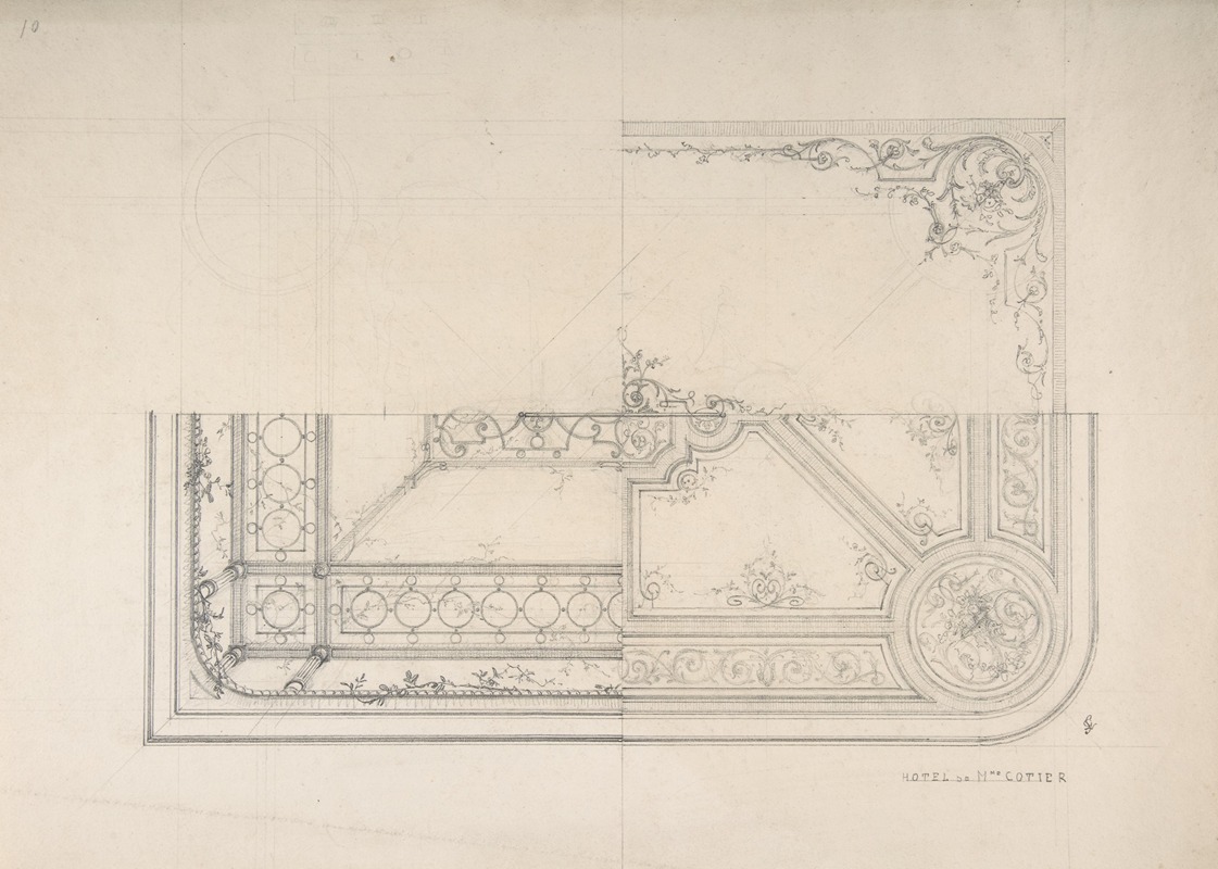 Three Designs for Ceilings, Hôtel Cottier by Жюль-Эдмон-Шарль Лашаиз — digital art print download