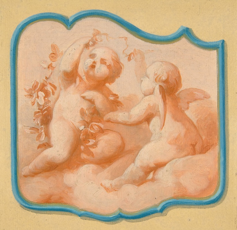 Two putti on clouds by Жюль-Эдмон-Шарль Лашаиз — digital art print download
