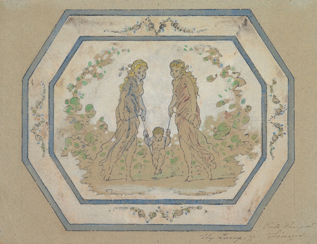 Design for a Porcelain Platter by Leroux, 1777 — digital art print download