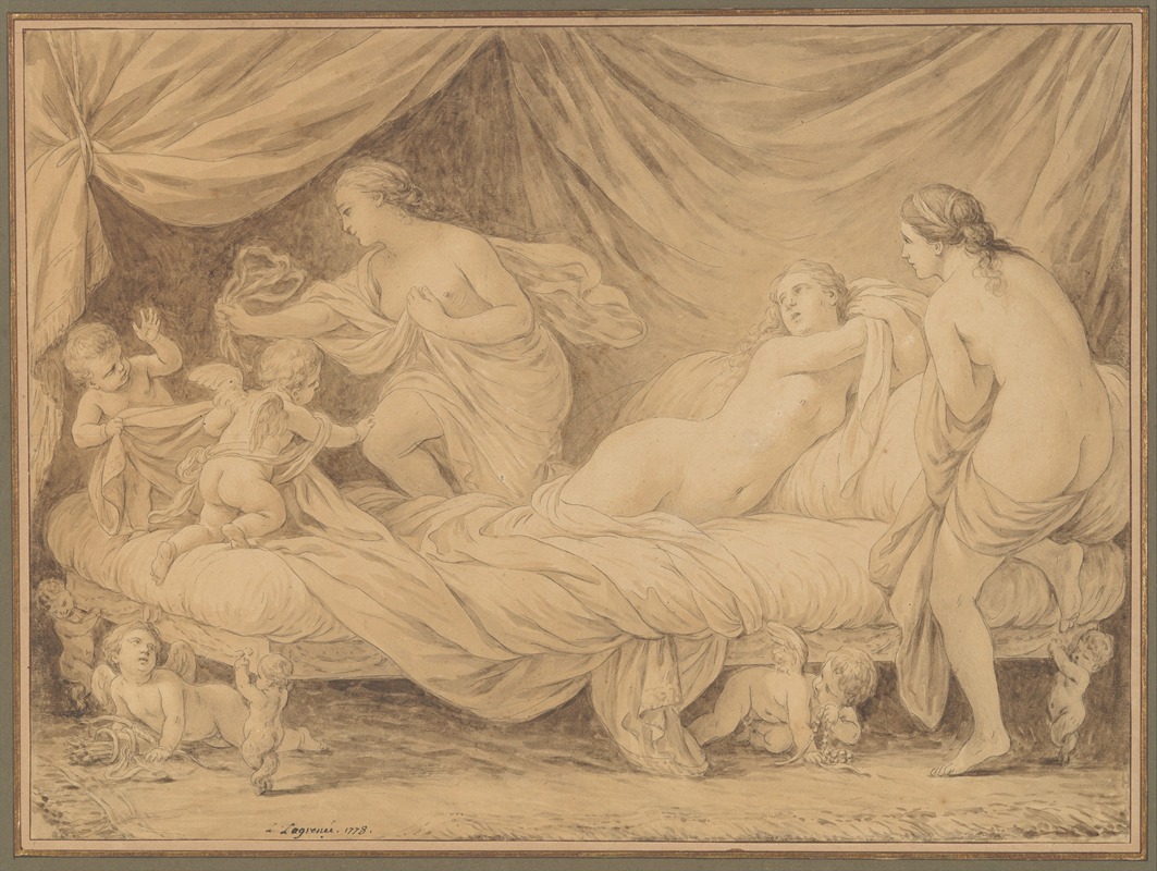 Les Grâces lutinées par les amours — Louis-Jean-François Lagrenée