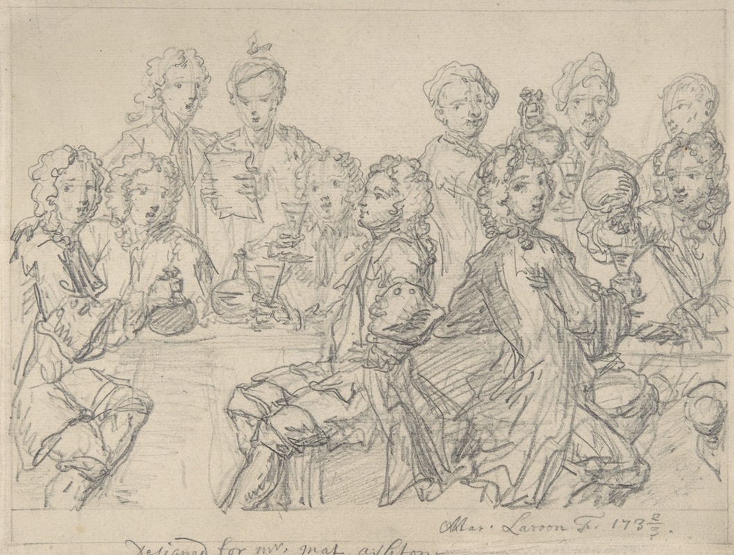 Group of Figures at a Table by Марцеллус Ларун младший — digital art print download