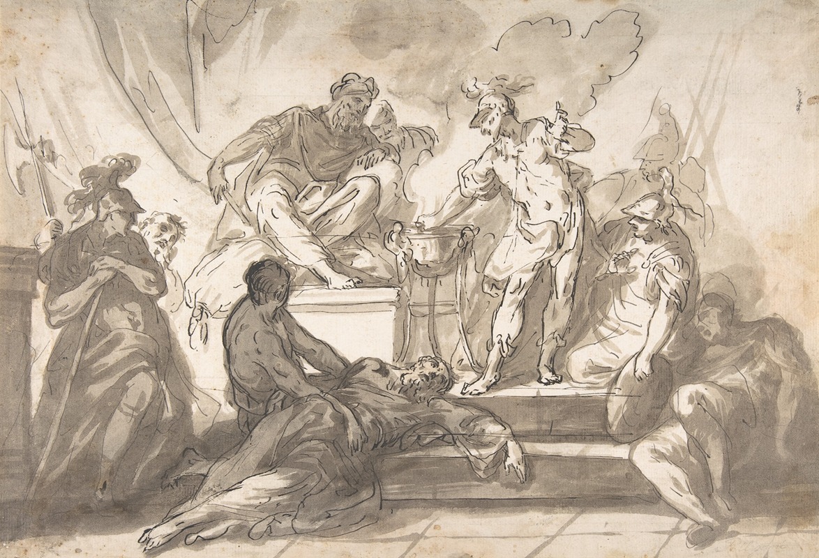 Gaius Mucius Scaevola Thrusting His Right Hand into Fire — Marco Marcola